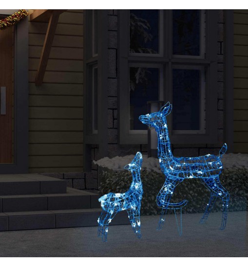 vidaXL Acrylic Reindeer Family Christmas Decoration 160 LED Blue