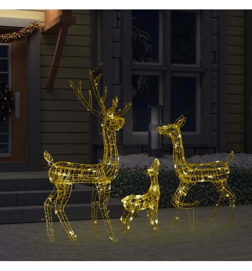 vidaXL Acrylic Reindeer Family Christmas Decoration 300 LED Warm White