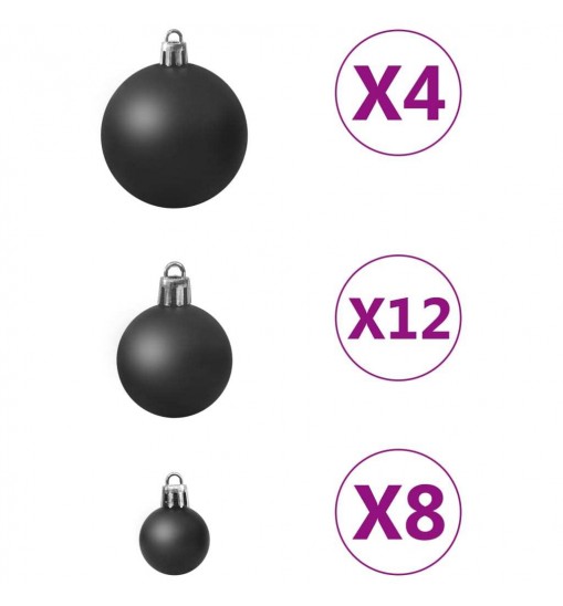 vidaXL 100 Piece Christmas Ball Set Black