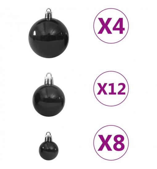 vidaXL 100 Piece Christmas Ball Set Black