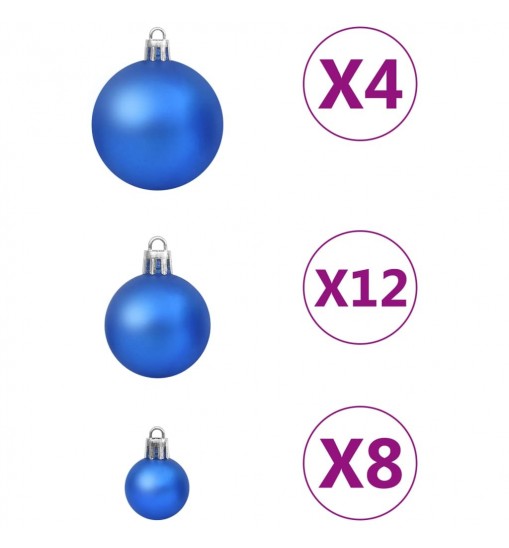 vidaXL 100 Piece Christmas Ball Set Blue