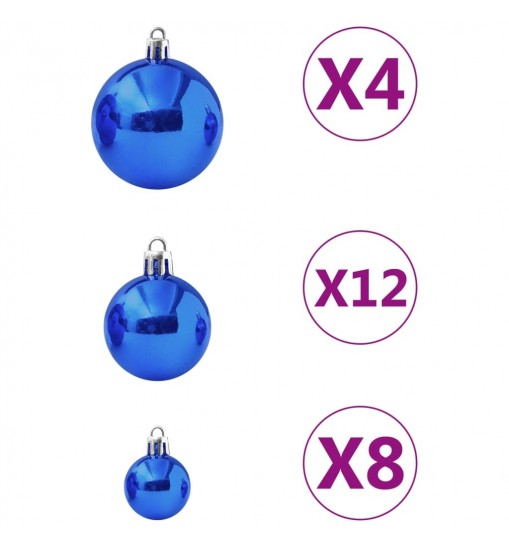 vidaXL 100 Piece Christmas Ball Set Blue