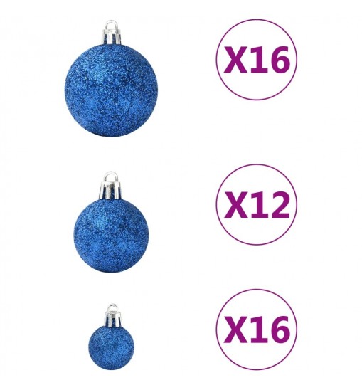 vidaXL 100 Piece Christmas Ball Set Blue