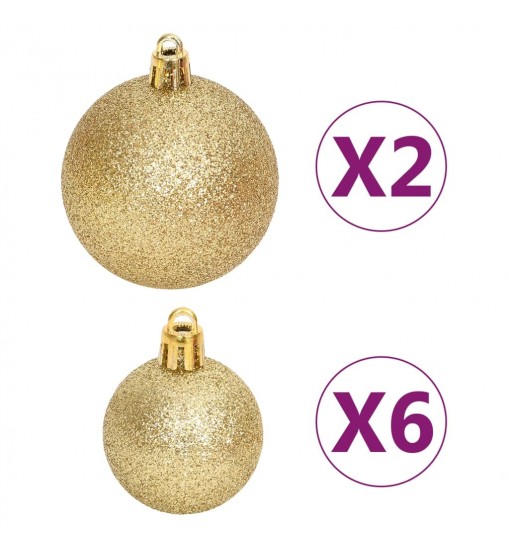 vidaXL 108 Piece Christmas Bauble Set Gold and Red