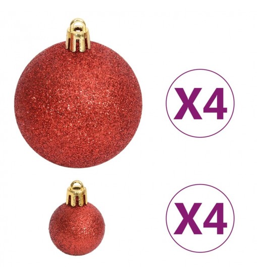 vidaXL 108 Piece Christmas Bauble Set Gold and Red