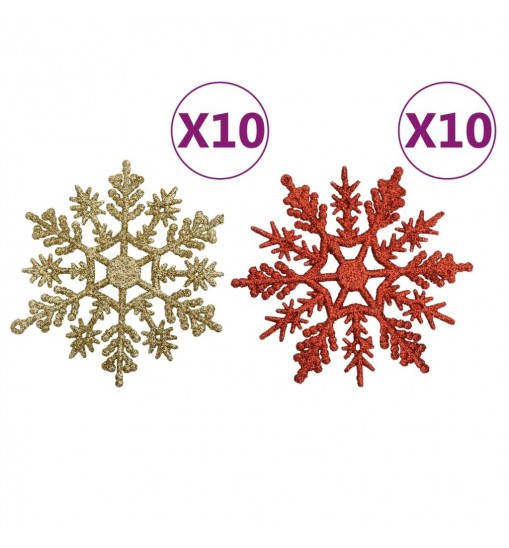 vidaXL 108 Piece Christmas Bauble Set Gold and Red