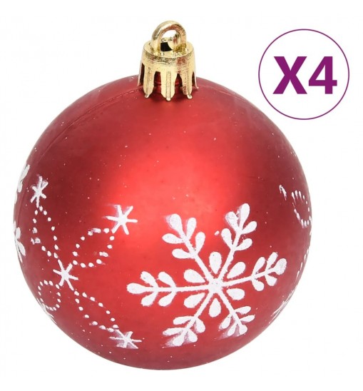 vidaXL 108 Piece Christmas Bauble Set Red and White