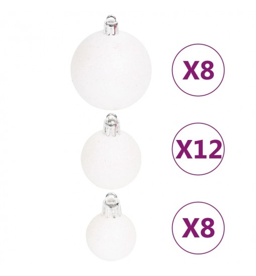 vidaXL 108 Piece Christmas Bauble Set Red and White