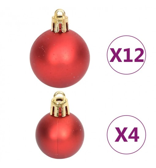 vidaXL 108 Piece Christmas Bauble Set Red and White