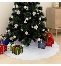 vidaXL Christmas Tree Skirt White 48" Faux