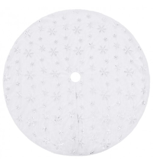 vidaXL Luxury Christmas Tree Skirt White 35.4" Faux