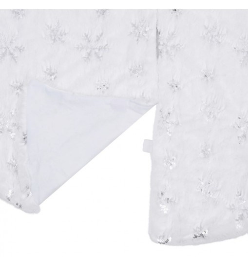 vidaXL Luxury Christmas Tree Skirt White 35.4" Faux