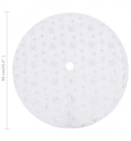 vidaXL Luxury Christmas Tree Skirt White 35.4" Faux