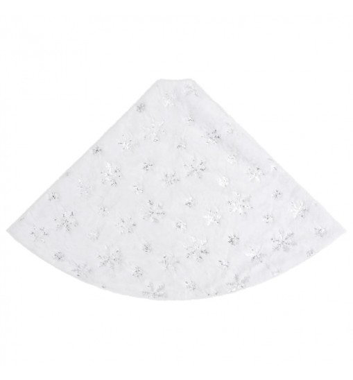 vidaXL Luxury Christmas Tree Skirt White 48" Faux