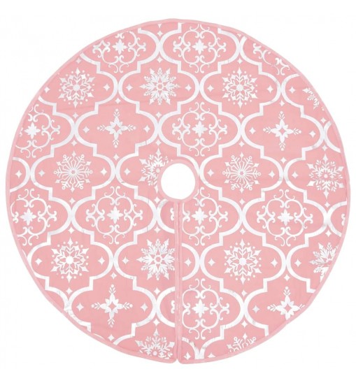 vidaXL Luxury Christmas Tree Skirt with Sock Pink 3 ft Fabric