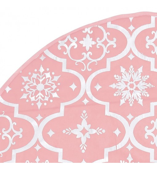 vidaXL Luxury Christmas Tree Skirt with Sock Pink 3 ft Fabric