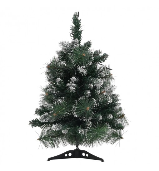 vidaXL Artificial Christmas Tree with Stand and LEDs Green 2 ft PVC