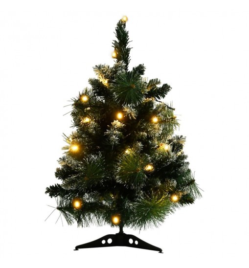 vidaXL Artificial Christmas Tree with Stand and LEDs Green 2 ft PVC