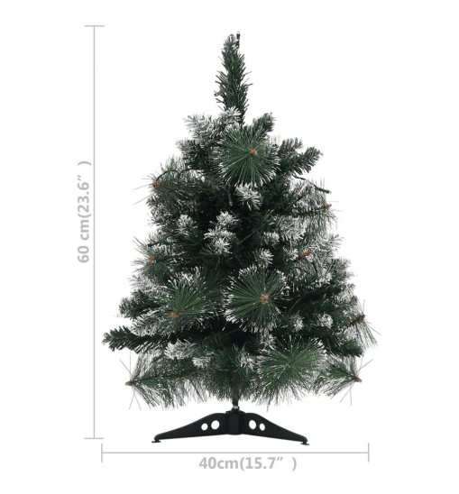 vidaXL Artificial Christmas Tree with Stand and LEDs Green 2 ft PVC