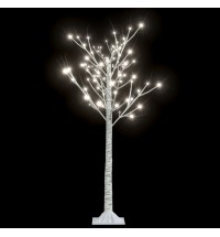 vidaXL Christmas Tree 128 LEDs 4 ft Cold White Willow Indoor Outdoor