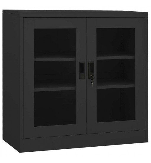 vidaXL Office Cabinet Anthracite 35.4"x15.7"x35.4" Steel