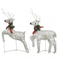 vidaXL Christmas Reindeers 2 pcs Gold 40 LEDs