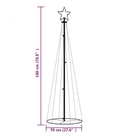 vidaXL Christmas Cone Tree Warm White 108 LEDs 2x6 ft