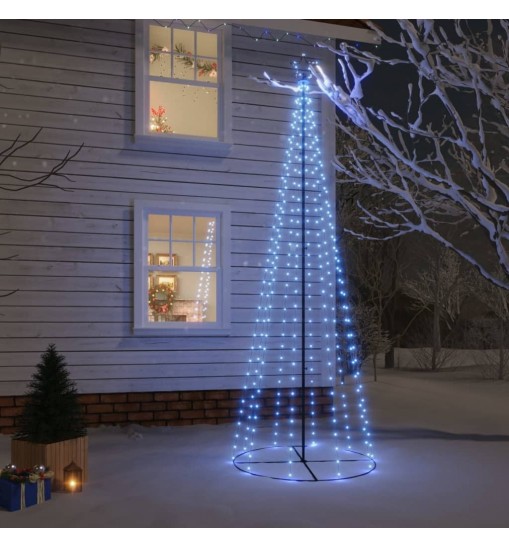 vidaXL Christmas Cone Tree Blue 310 LEDs 3x10 ft