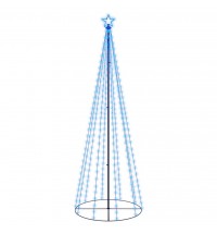 vidaXL Christmas Cone Tree Blue 310 LEDs 3x10 ft