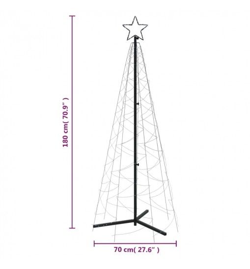 vidaXL Christmas Cone Tree Cold White 200 LEDs 2x6 ft