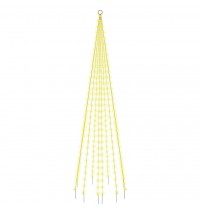 vidaXL Christmas Tree on Flagpole Warm White 310 LEDs 10 ft