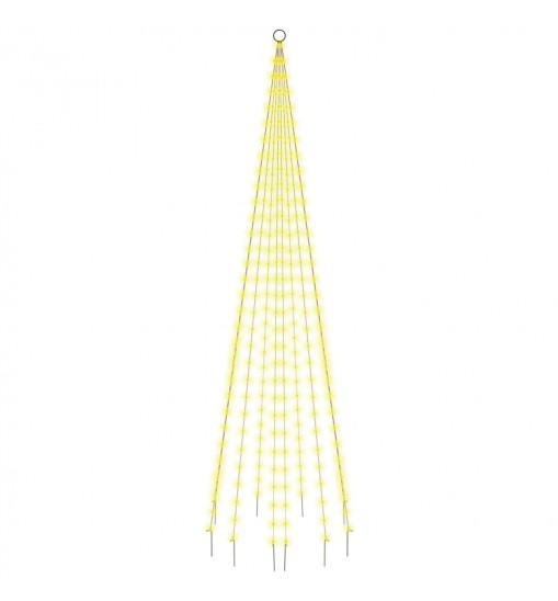 vidaXL Christmas Tree on Flagpole Warm White 310 LEDs 10 ft