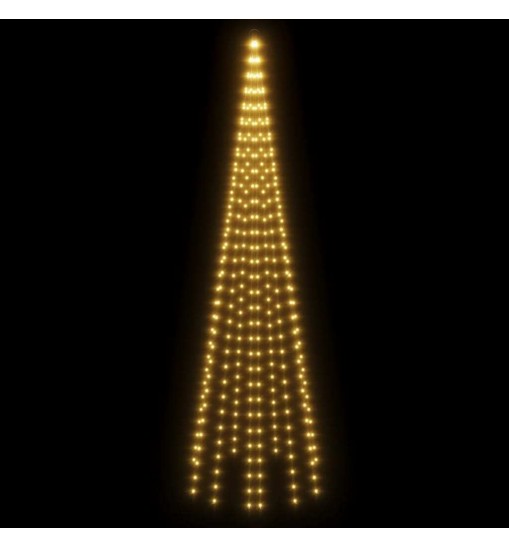 vidaXL Christmas Tree on Flagpole Warm White 310 LEDs 10 ft