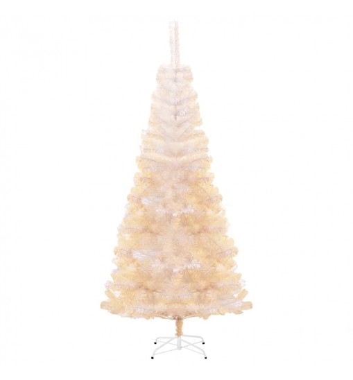 vidaXL Artificial Christmas Tree with Iridescent Tips White 6 ft PVC