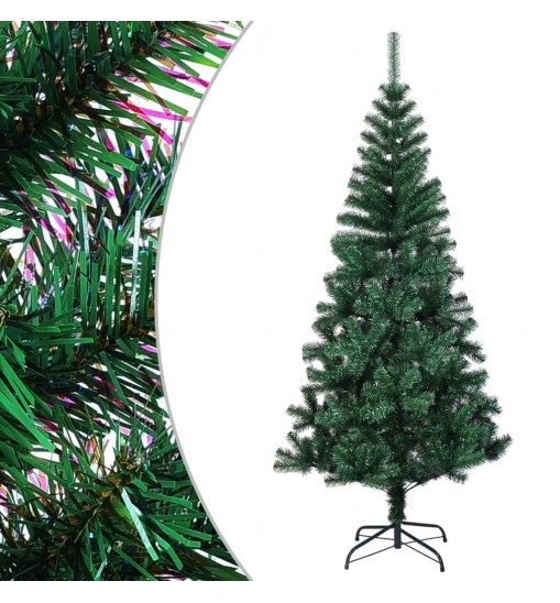 vidaXL Artificial Christmas Tree with Iridescent Tips Green 8 ft PVC