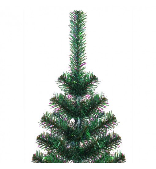 vidaXL Artificial Christmas Tree with Iridescent Tips Green 8 ft PVC