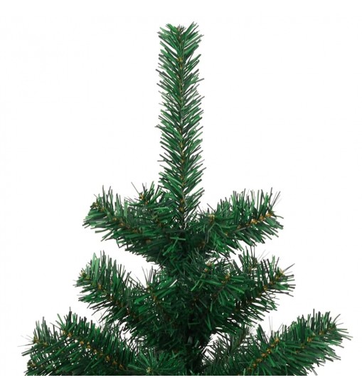 vidaXL Swirl Christmas Tree with Pot and LEDs Green 4 ft PVC