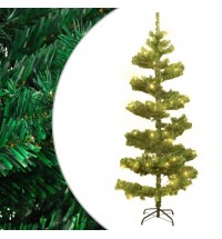 vidaXL Swirl Christmas Tree with Stand and LEDs Green 6 ft PVC