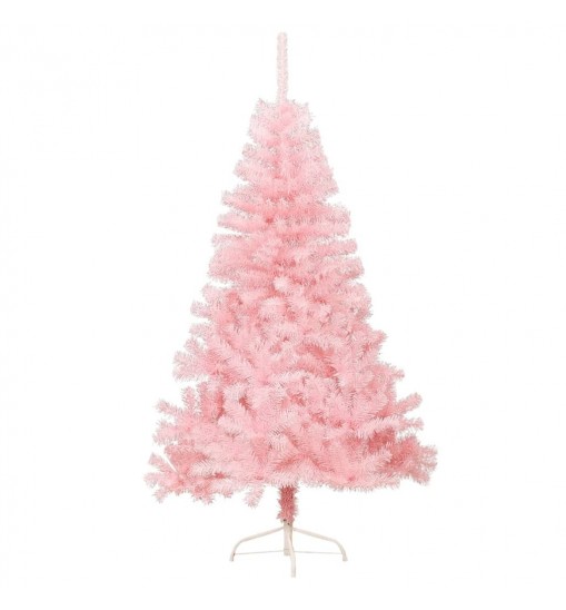 vidaXL Artificial Half Christmas Tree with Stand Pink 4 ft PVC