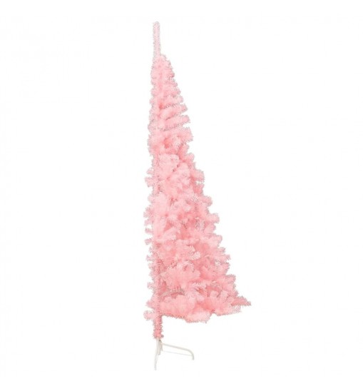 vidaXL Artificial Half Christmas Tree with Stand Pink 4 ft PVC