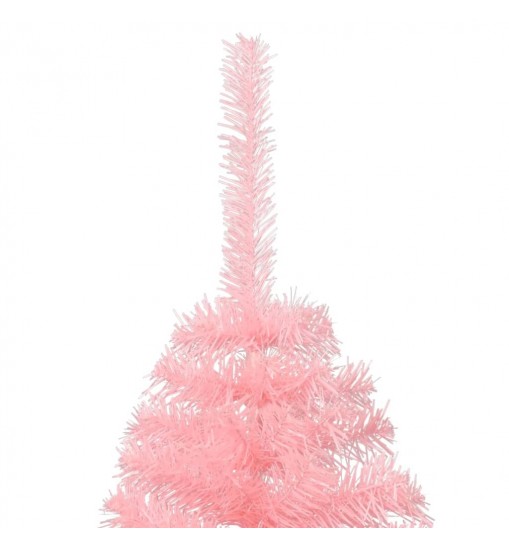 vidaXL Artificial Half Christmas Tree with Stand Pink 4 ft PVC