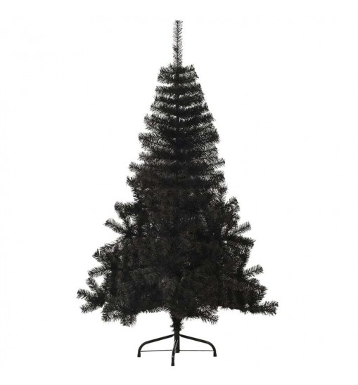 vidaXL Artificial Half Christmas Tree with Stand Black 4 ft PVC