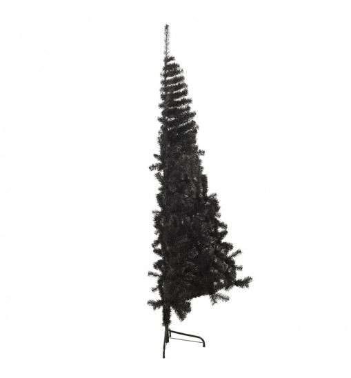 vidaXL Artificial Half Christmas Tree with Stand Black 4 ft PVC