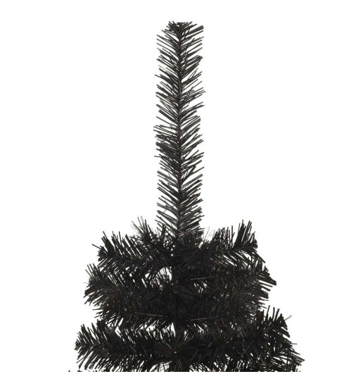 vidaXL Artificial Half Christmas Tree with Stand Black 4 ft PVC