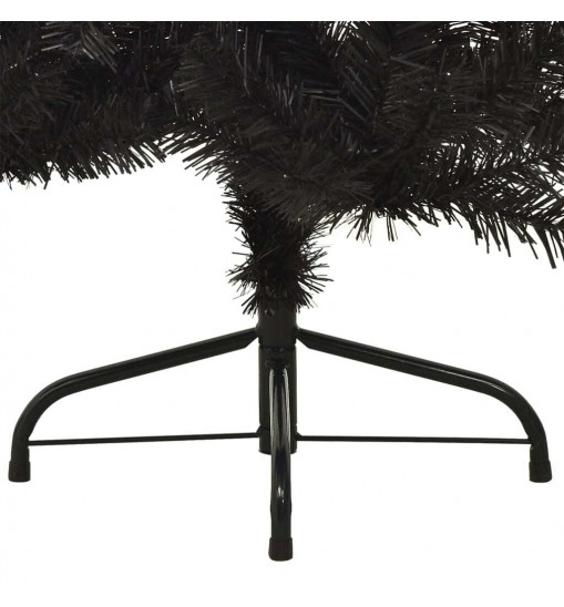 vidaXL Artificial Half Christmas Tree with Stand Black 4 ft PVC