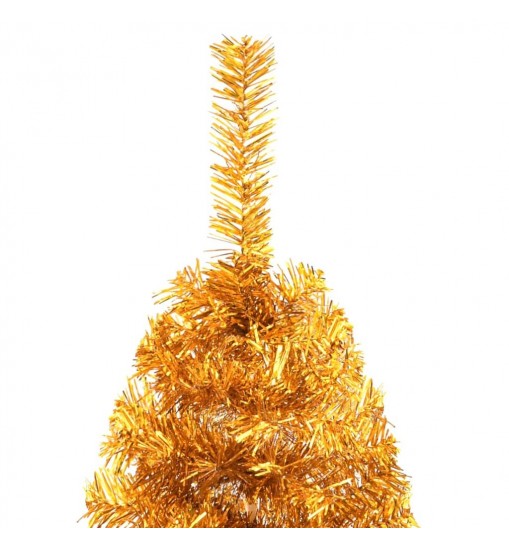 vidaXL Artificial Half Christmas Tree with Stand Gold 6 ft PVC