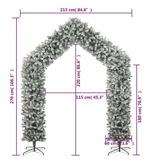 vidaXL Christmas Tree Arch with Flocked Snow 106.3"