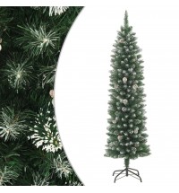 vidaXL Artificial Slim Christmas Tree with Stand 6 ft PVC