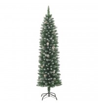 vidaXL Artificial Slim Christmas Tree with Stand 6 ft PVC