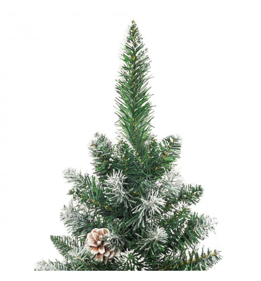 vidaXL Artificial Slim Christmas Tree with Stand 6 ft PVC